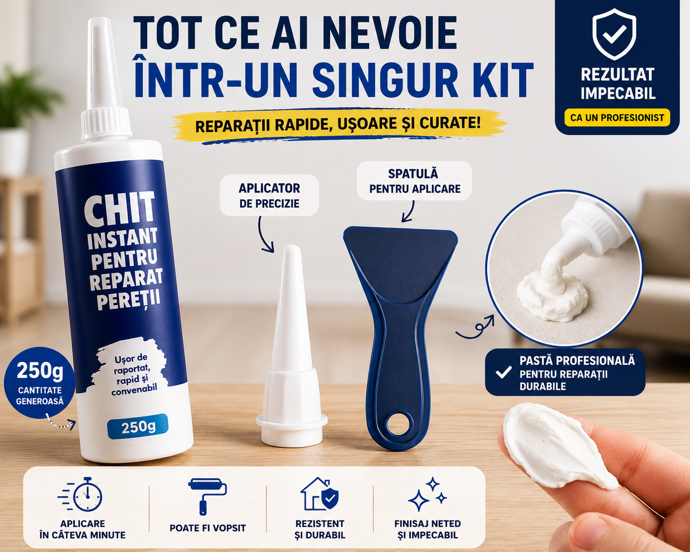 🏆 Kit pentru Repararea Găurilor din Pereți™ | Repară în Câteva Minute