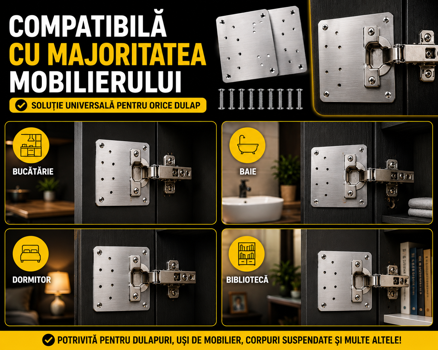 Kit Reparare Balamale™ – Repară Dulapul în 5 Minute