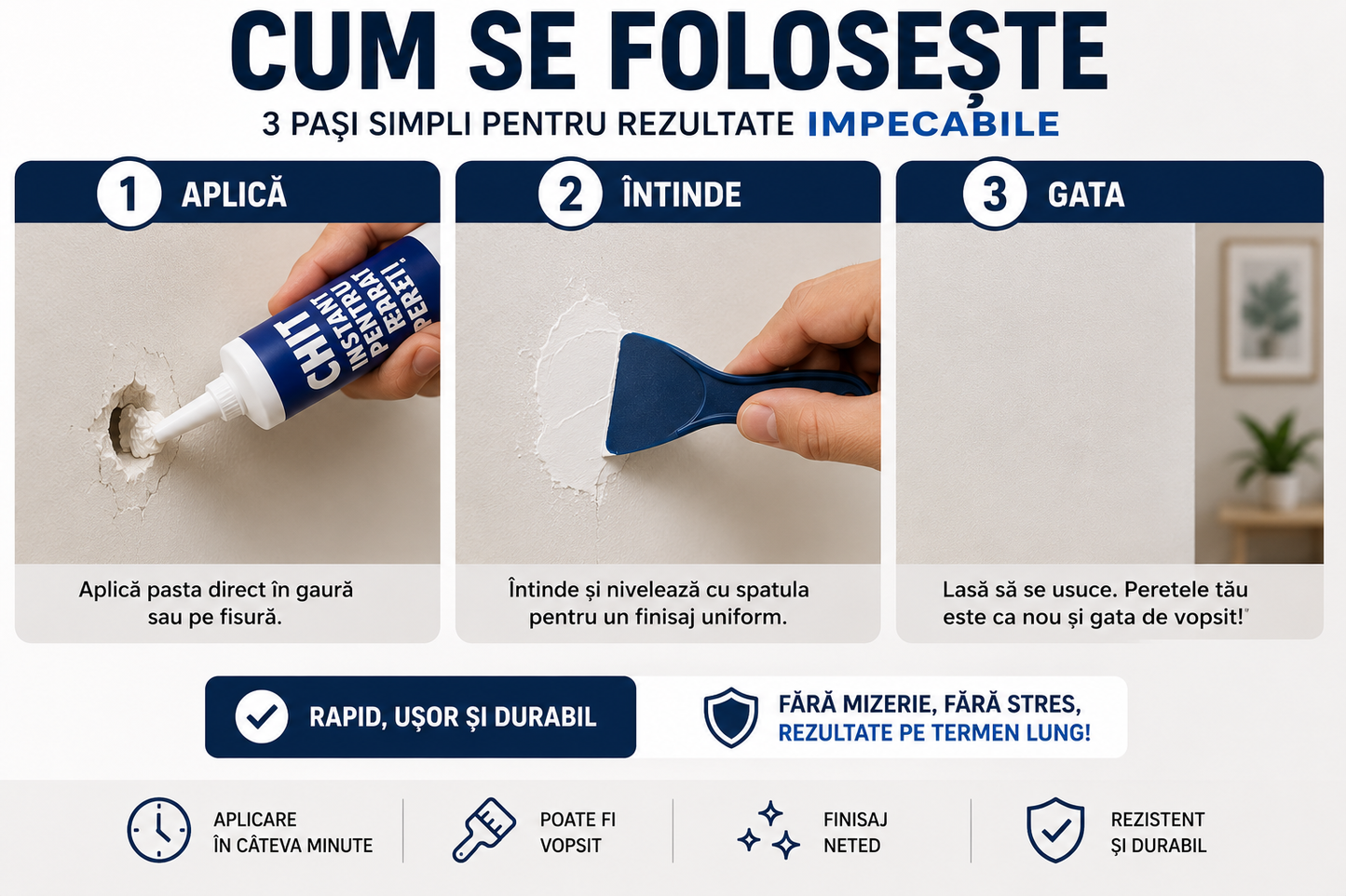 🏆 Kit pentru Repararea Găurilor din Pereți™ | Repară în Câteva Minute