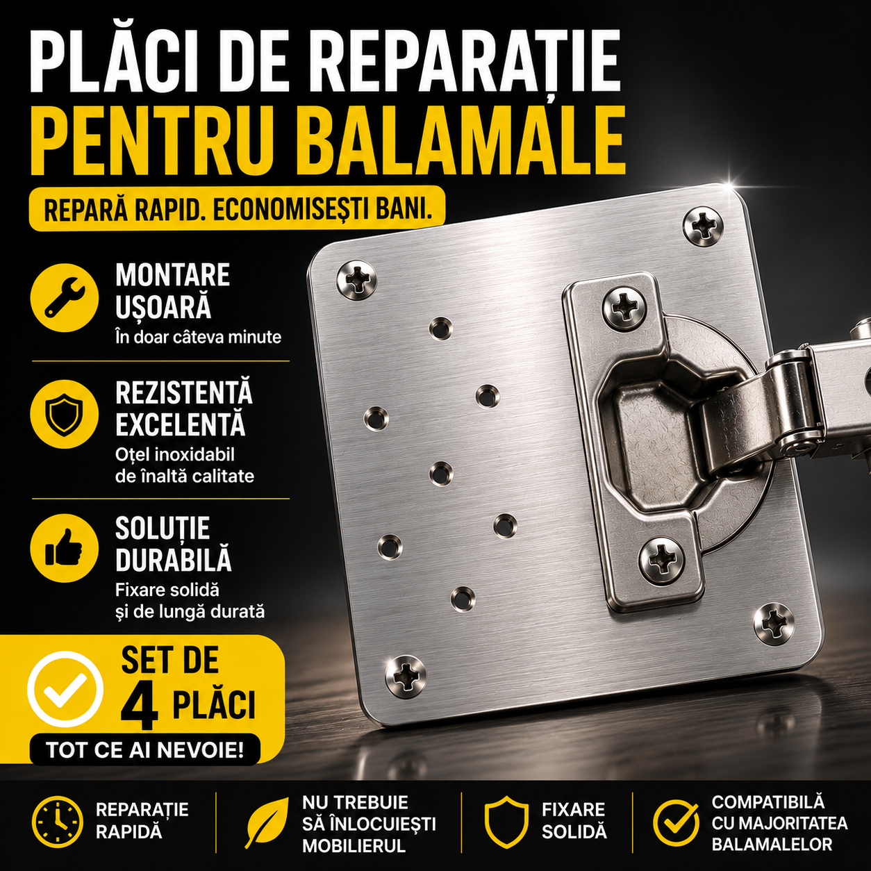 Kit Reparare Balamale™ – Repară Dulapul în 5 Minute