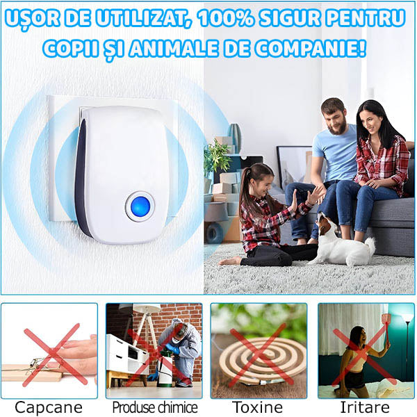 Dispozitiv ultrasonic pentru alungarea dăunătorilor | BUGBUSTER